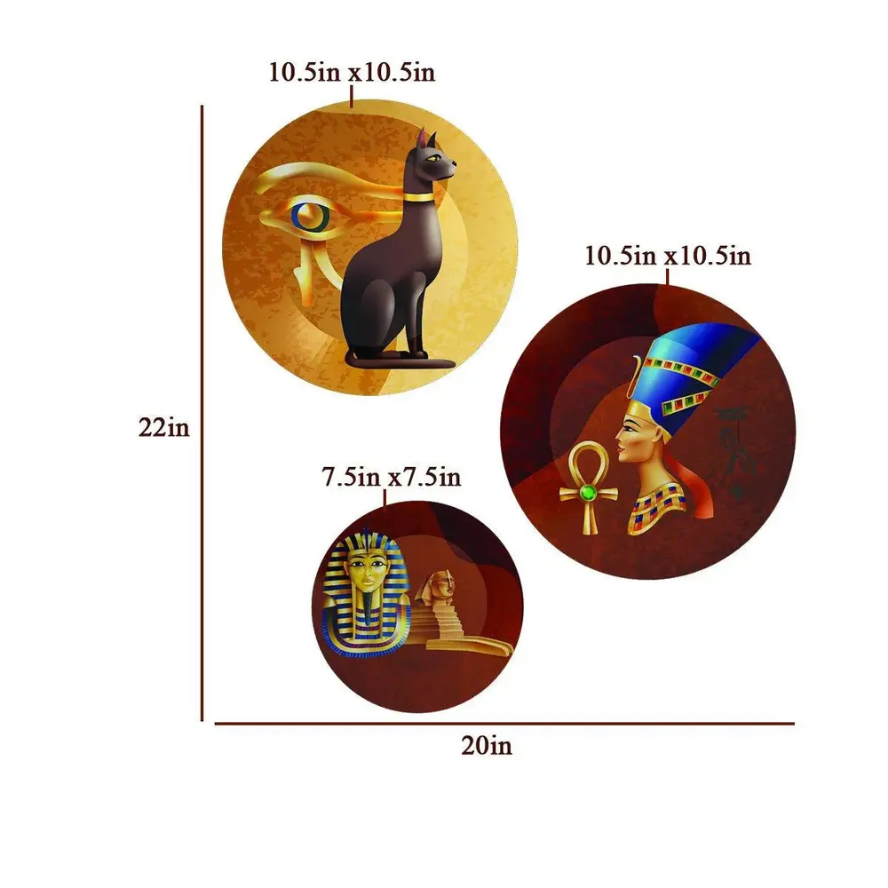 Ceramic Wall Plates with Beautiful Egyptian Style Deco Pattern Wall Hanging Plate