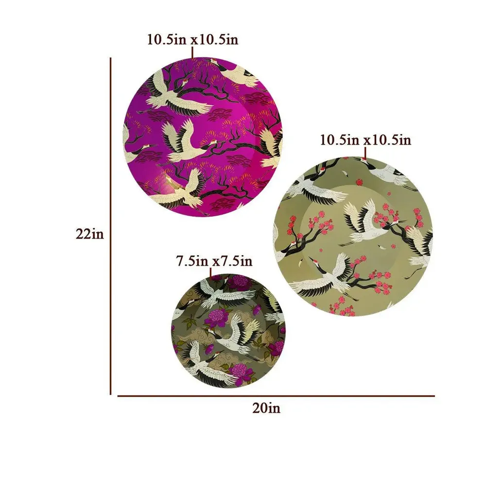 Ceramic Wall Plates With Beautiful Flamingos Art Wall Hanging Plate