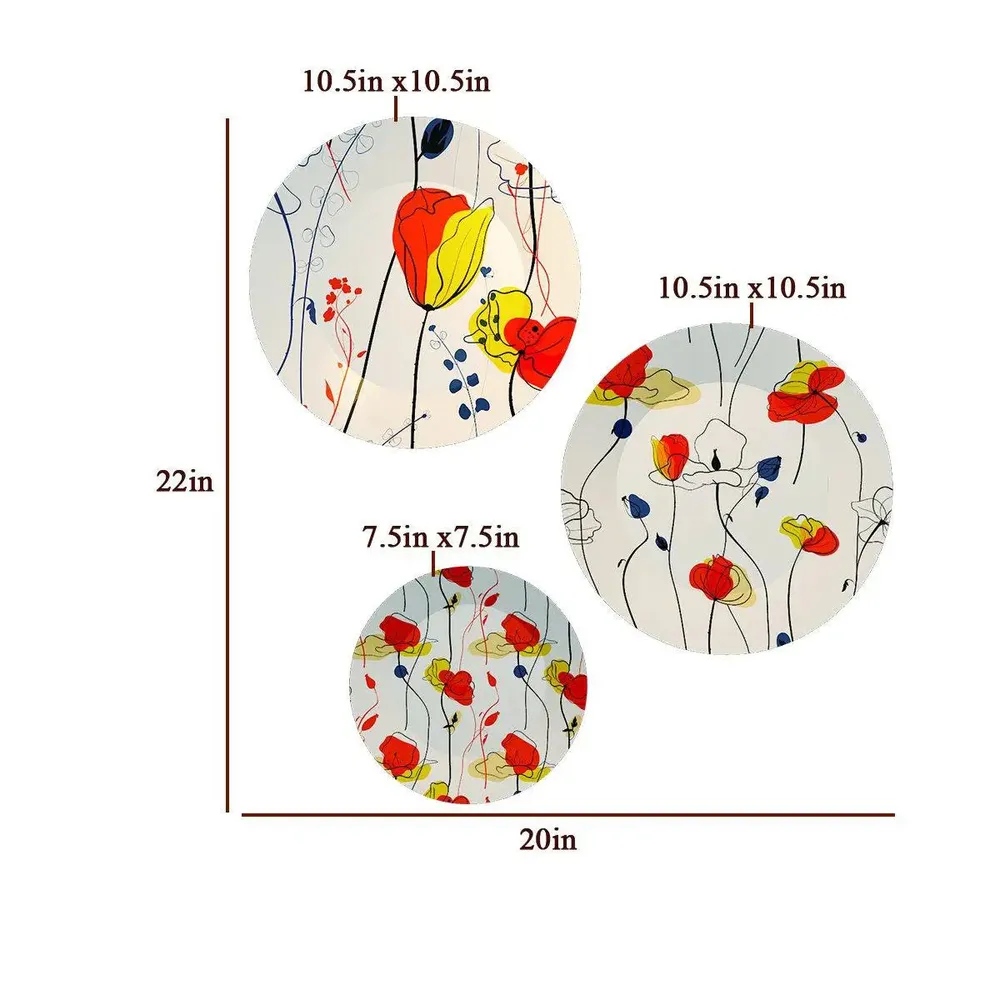 Ceramic Wall Plates with Beautiful Floral Art Wall Hanging Plate