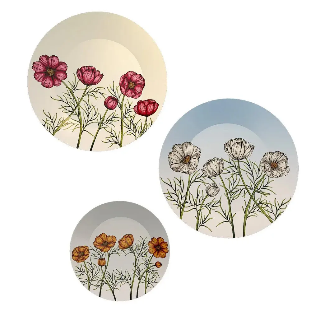Ceramic Wall Plates with Beautiful Flowers Wall Hanging Plate