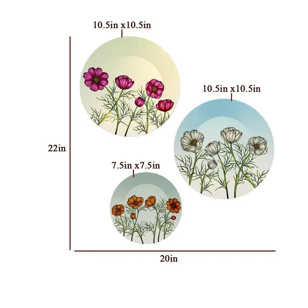 Ceramic Wall Plates with Beautiful Flowers Wall Hanging Plate