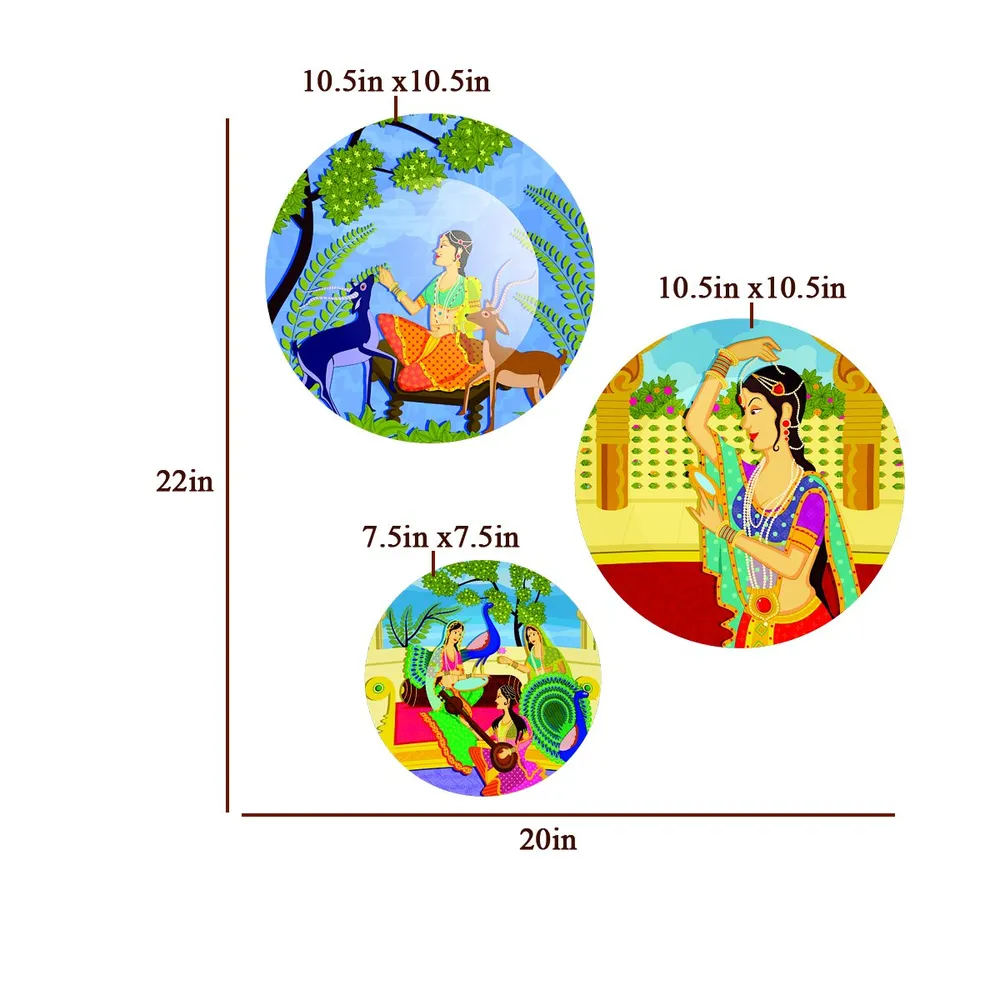 Ceramic Wall Plates with Beautiful Madhubani Art  Wall Hanging Plate