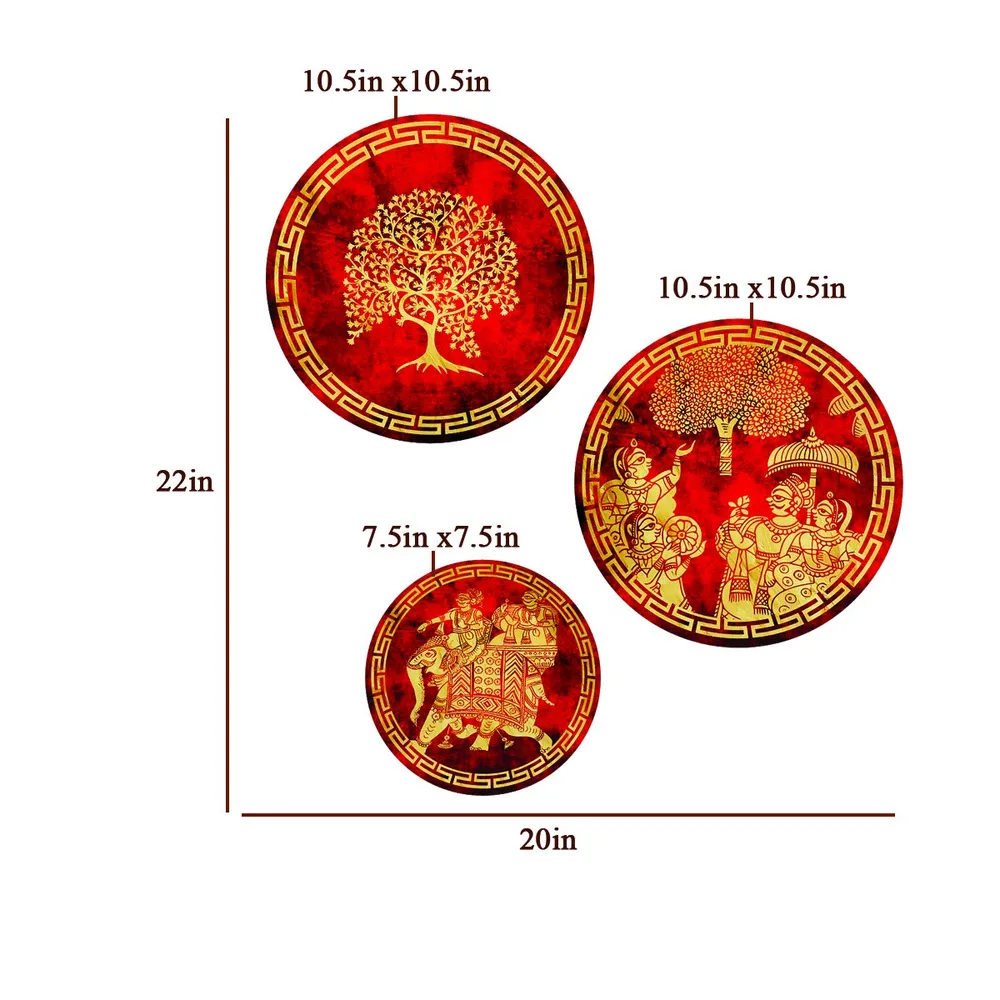 Ceramic Wall Plates with Beautiful Madhubani Art  Wall Hanging Plate