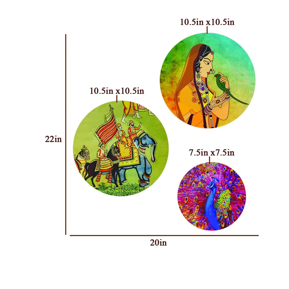 Ceramic Wall Plates with Beautiful Madhubani Art  Wall Hanging Plate