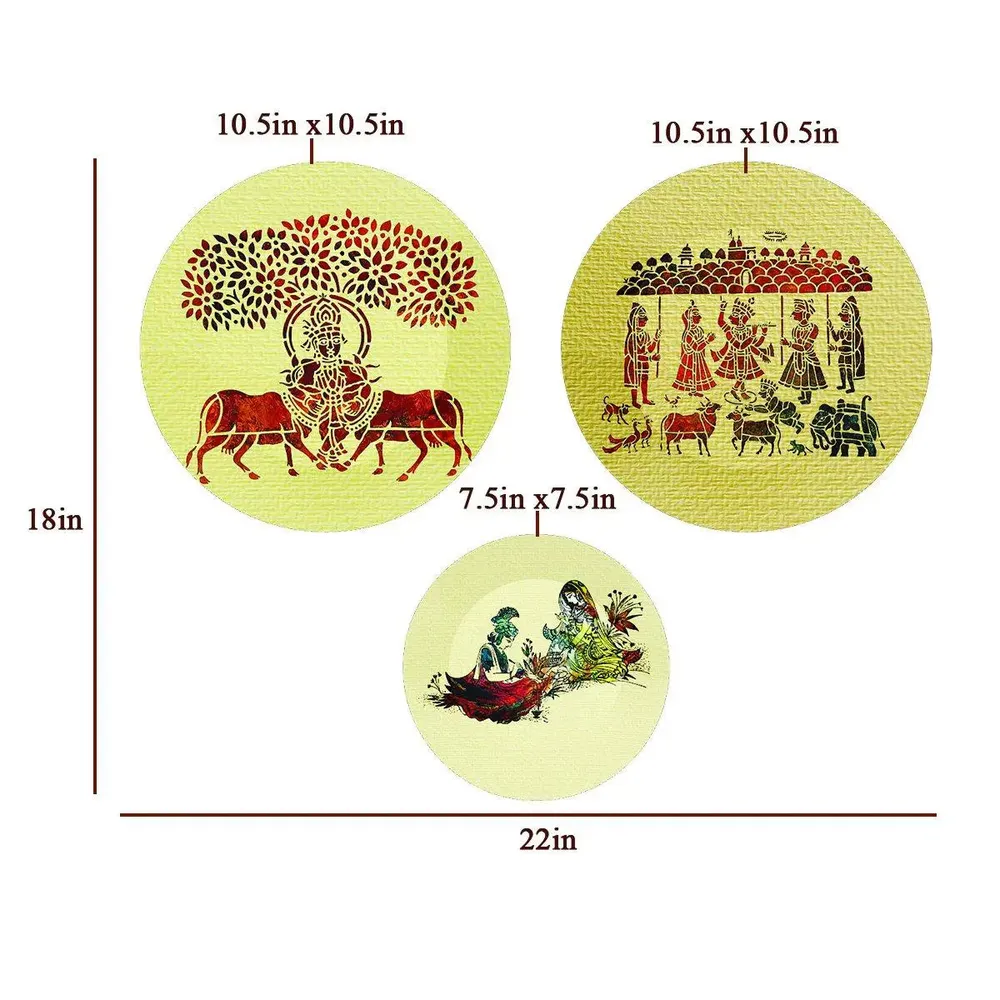 Ceramic Wall Plates with Beautiful Madhubani Art  Wall Hanging Plate