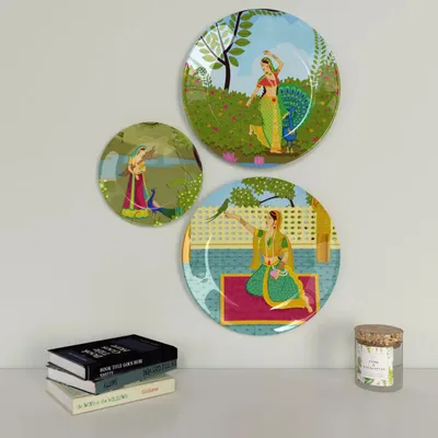 Ceramic Wall Plates with Beautiful Madhubani Art  Wall Hanging Plate