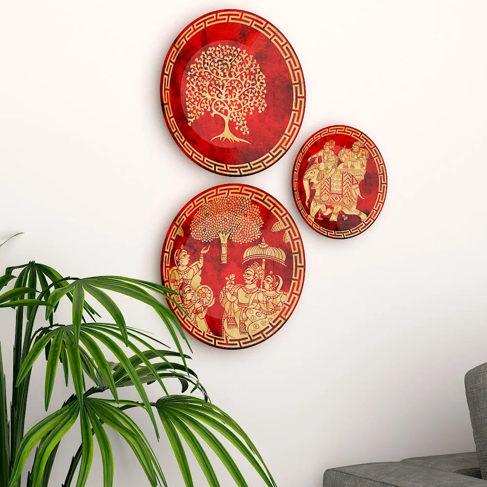 Ceramic Wall Plates with Beautiful Madhubani Art  Wall Hanging Plate