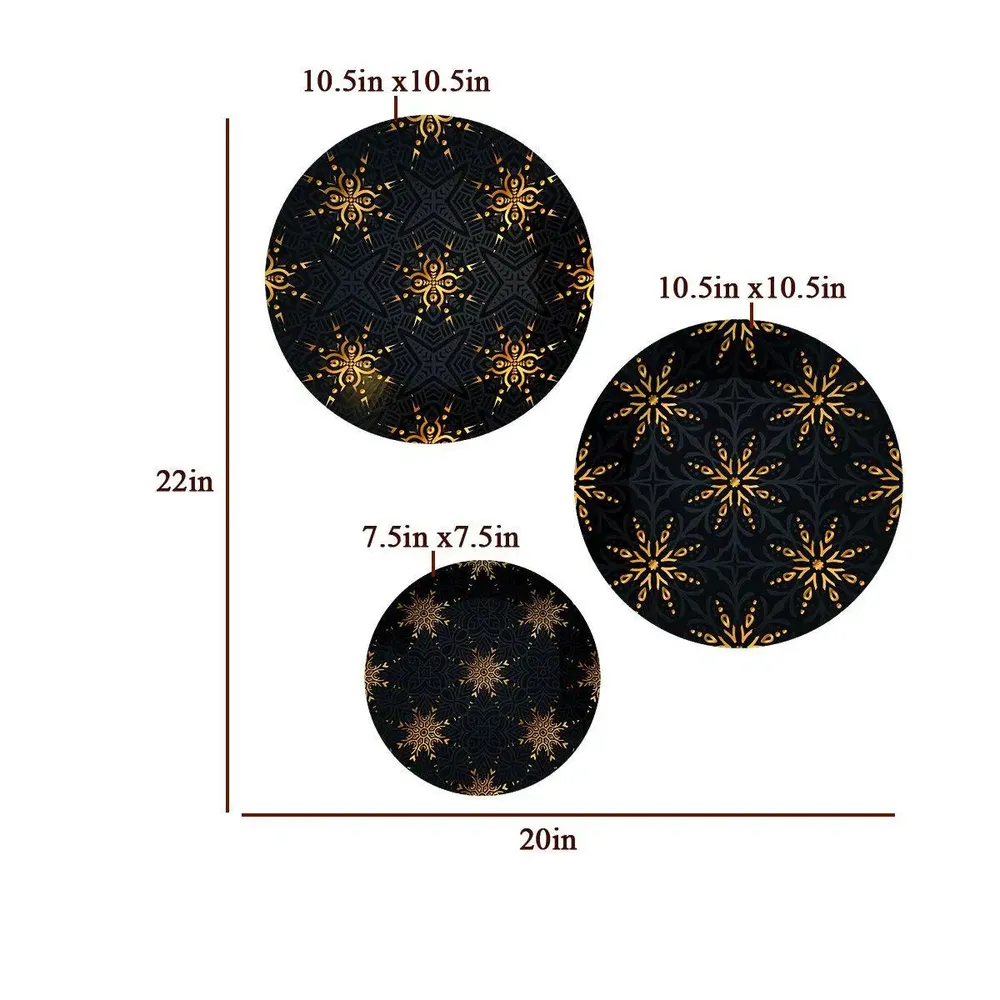 Ceramic Wall Plates with Beautiful Mandala Art Deco Pattern Wall Hanging Plate