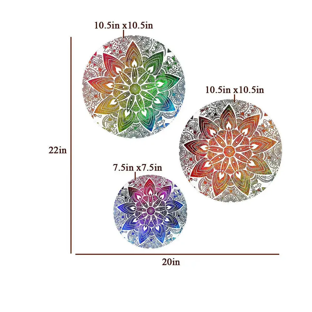 Ceramic Wall Plates with Beautiful Mandala Art Multi Color Background Wall Hanging Plate
