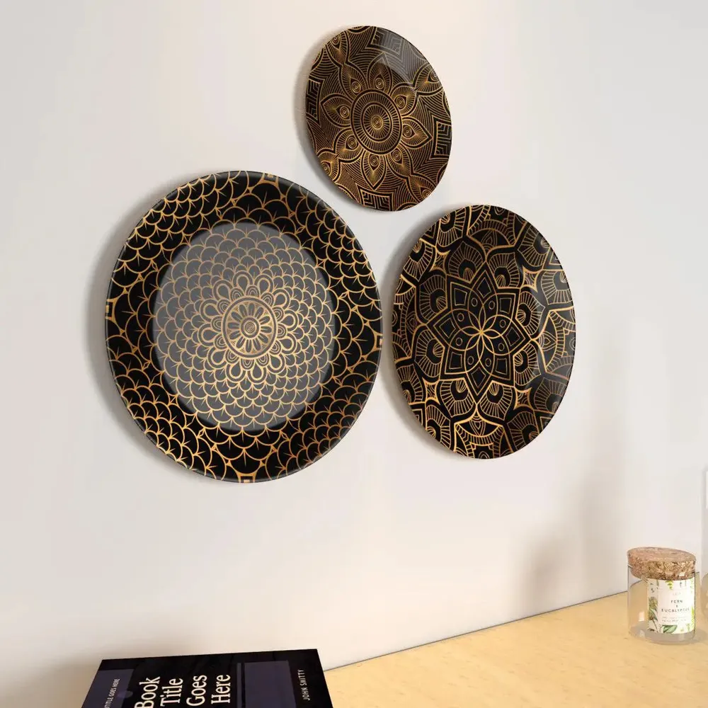 Ceramic Wall Plates with Beautiful Mandala Art Wall Hanging Plate