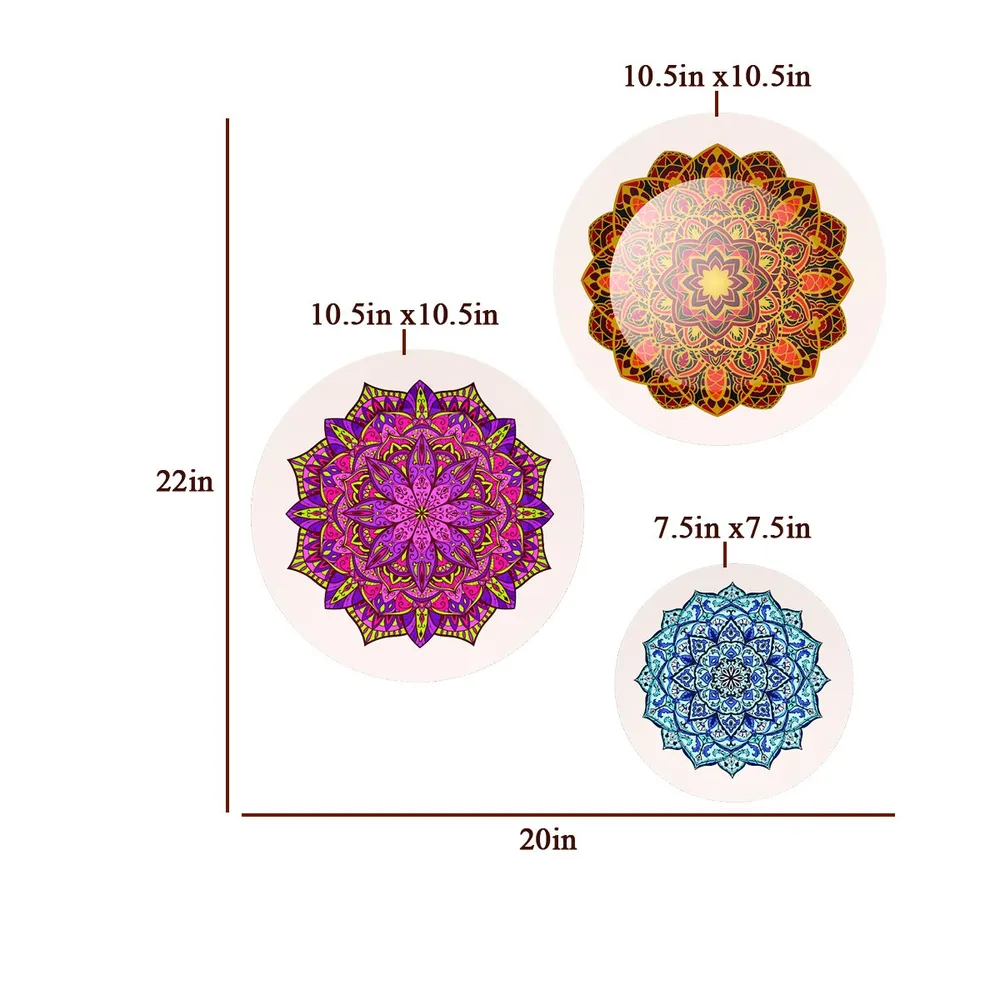 Ceramic Wall Plates with Beautiful Mandala Art Wall Hanging Plate