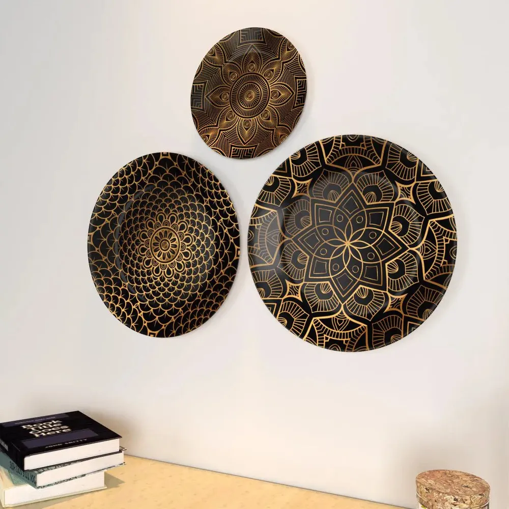 Ceramic Wall Plates with Beautiful Mandala Art Wall Hanging Plate