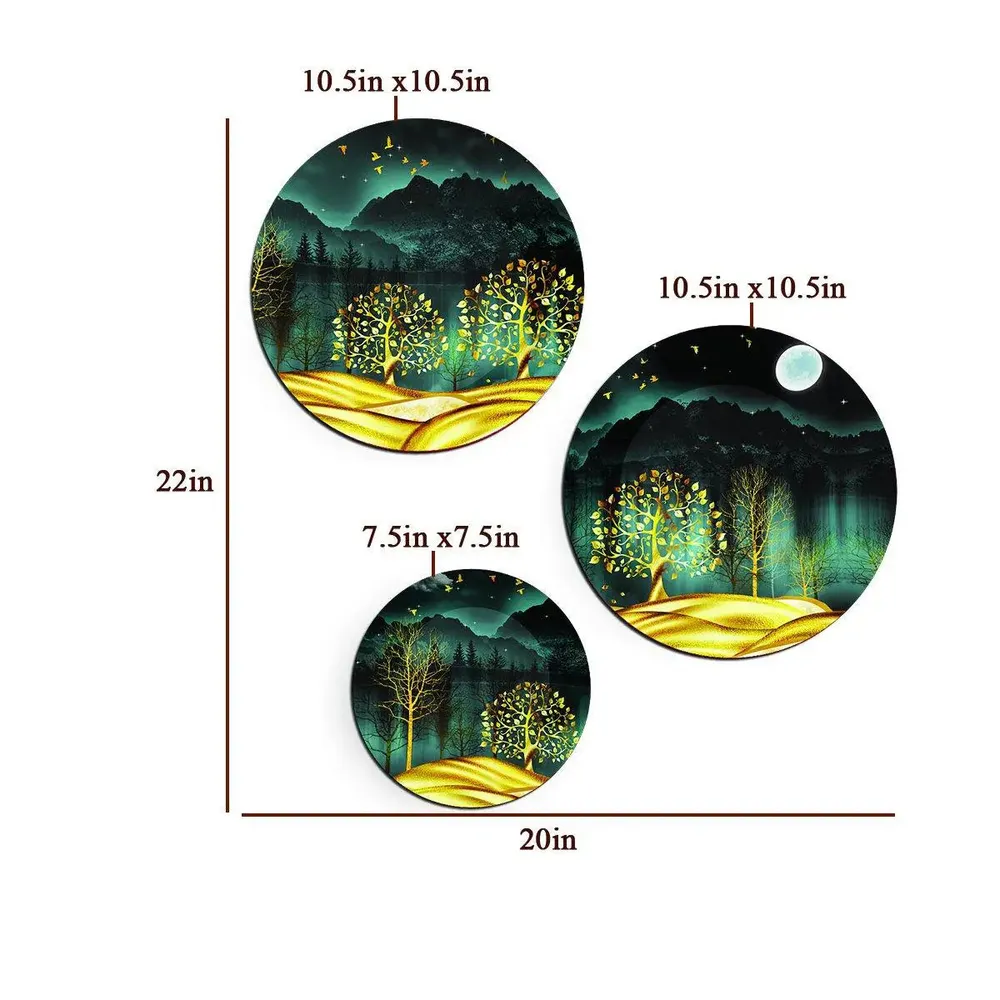 Ceramic Wall Plates with Beautiful Modern Art Scenery, Wall Hanging Plate