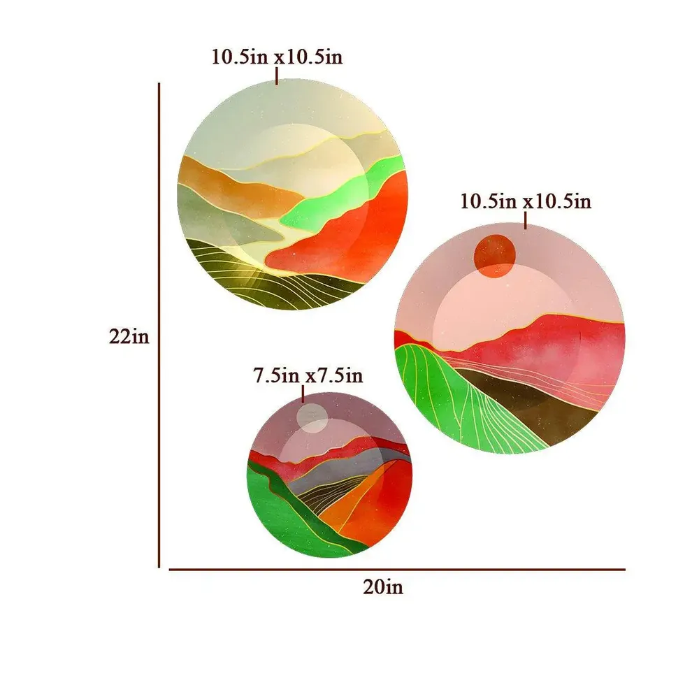 Ceramic Wall Plates with Beautiful Modern Art Scenery Wall Hanging Plate