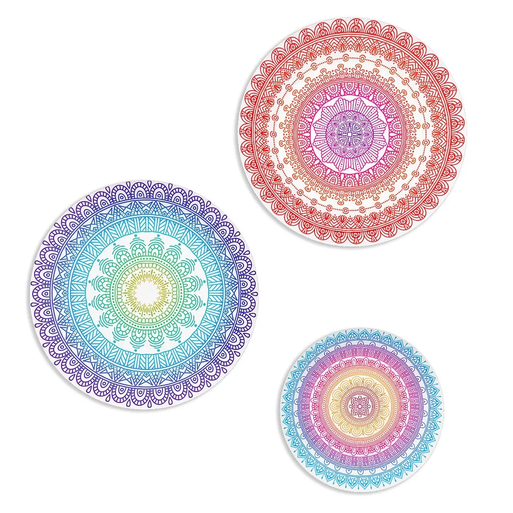 Ceramic Wall Plates with Beautiful Multi Color Mandala Art Wall Hanging Plate