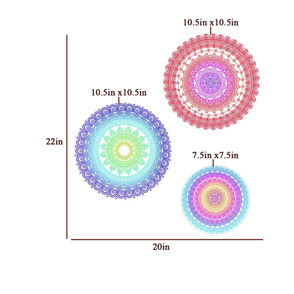 Ceramic Wall Plates with Beautiful Multi Color Mandala Art Wall Hanging Plate