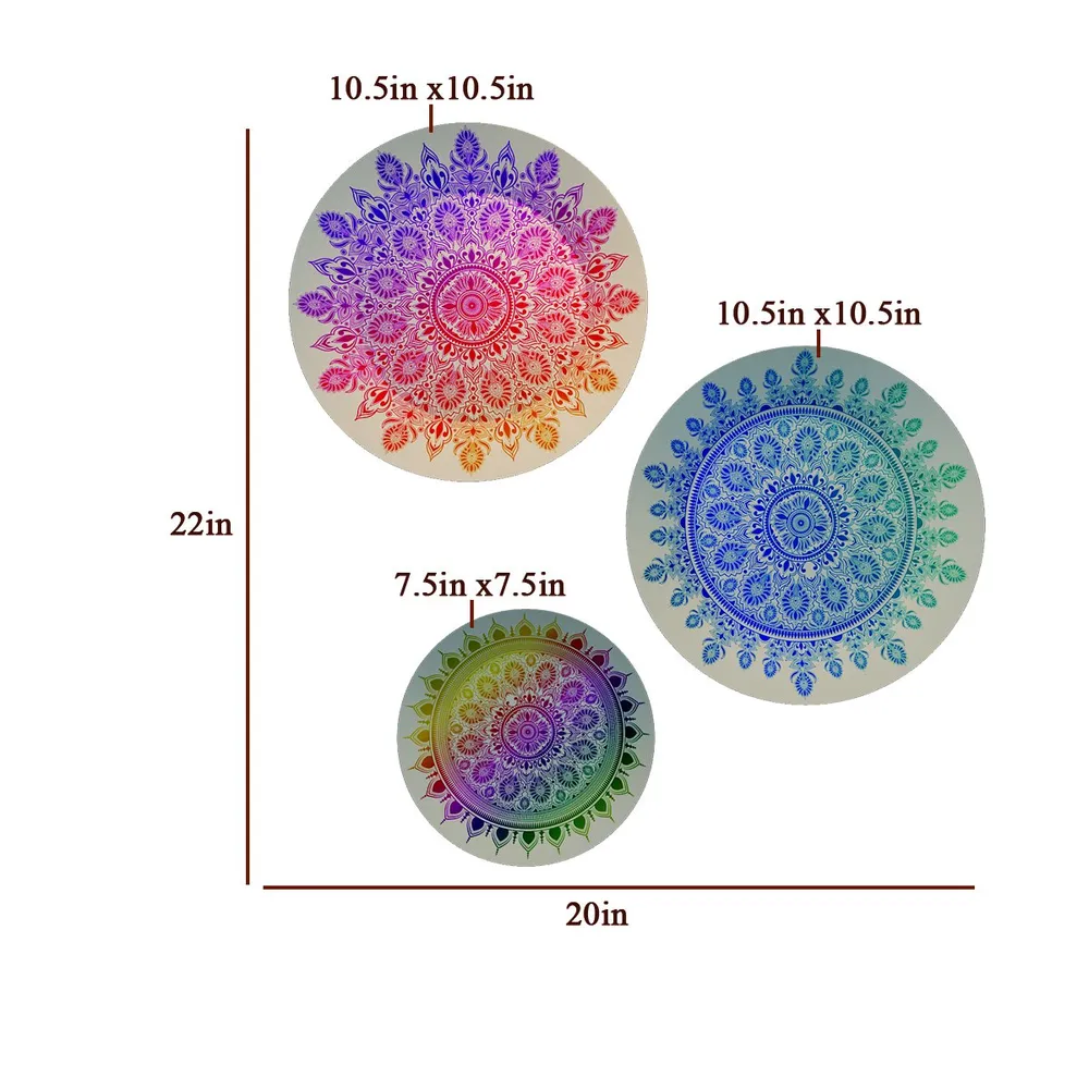 Ceramic Wall Plates with Beautiful Multi Color Mandala Art Wall Hanging Plate