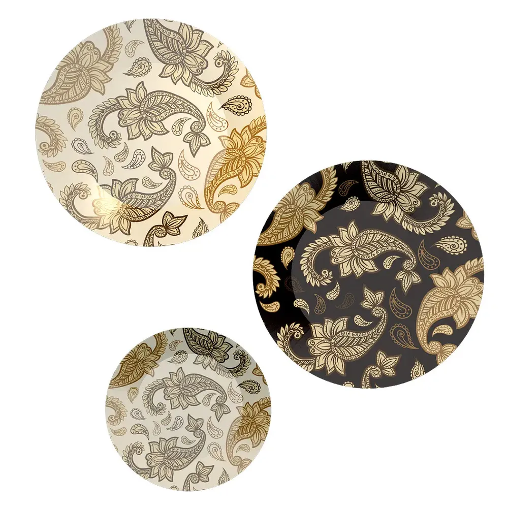 Ceramic Wall Plates with Beautiful Paisley Art Wall Hanging Plate
