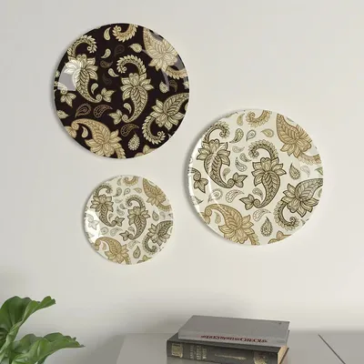 Ceramic Wall Plates with Beautiful Paisley Art Wall Hanging Plate
