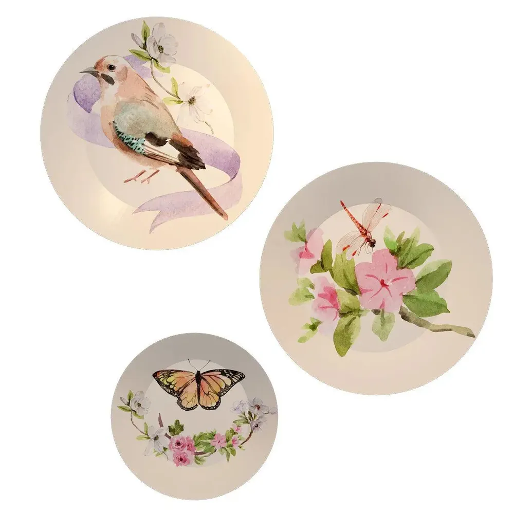 Ceramic Wall Plates with Beautiful Water Color Art  Wall Hanging Plate