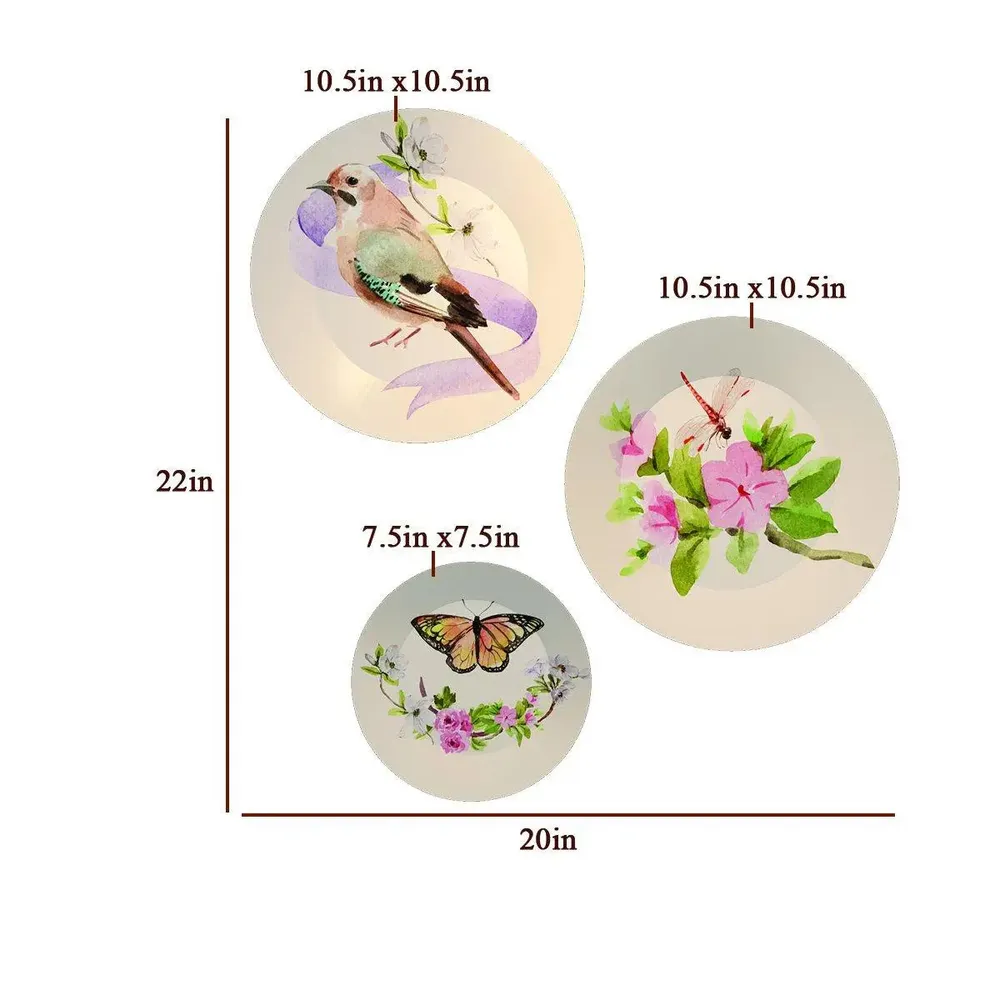 Ceramic Wall Plates with Beautiful Water Color Art  Wall Hanging Plate