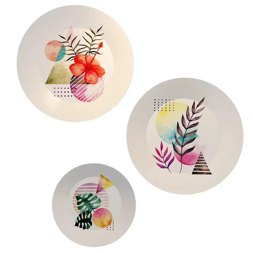 Ceramic Wall Plates With Beautiful Watercolor Modern Art Wall Hanging Plate