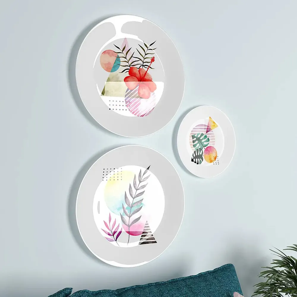 Ceramic Wall Plates With Beautiful Watercolor Modern Art Wall Hanging Plate