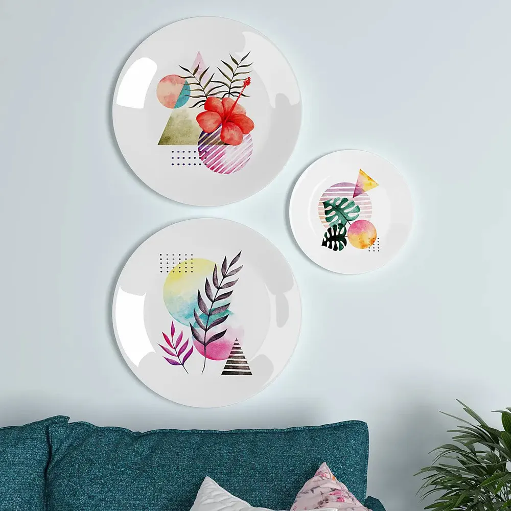 Ceramic Wall Plates With Beautiful Watercolor Modern Art Wall Hanging Plate
