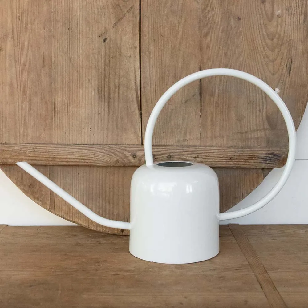 Chalky White Flat Base Watering Can