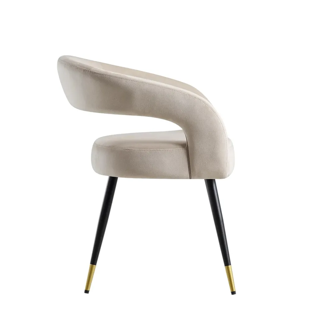 Champagne Bliss Velvet Accent Chair Single