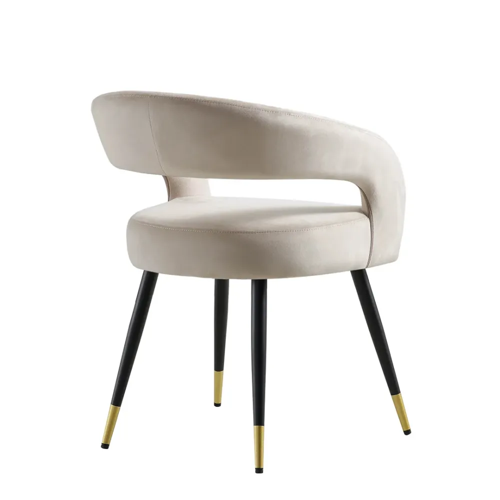 Champagne Bliss Velvet Accent Chair Single