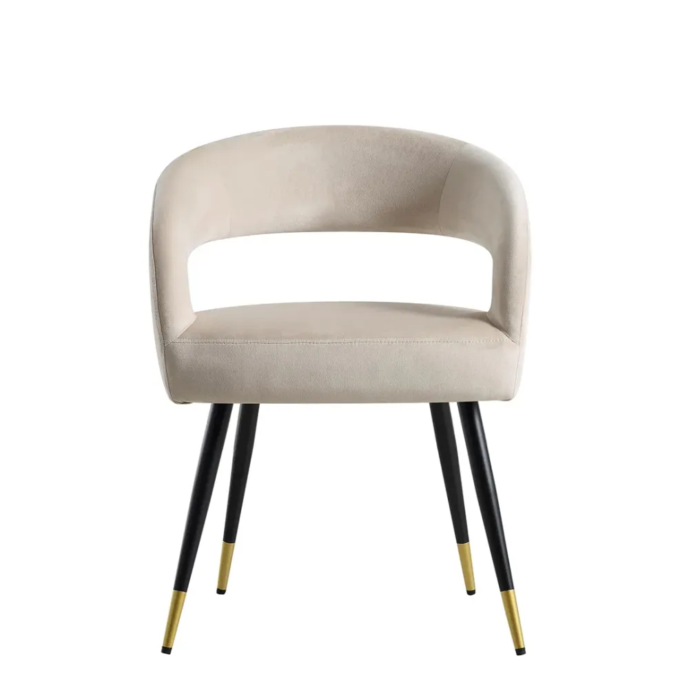 Champagne Bliss Velvet Accent Chair Single