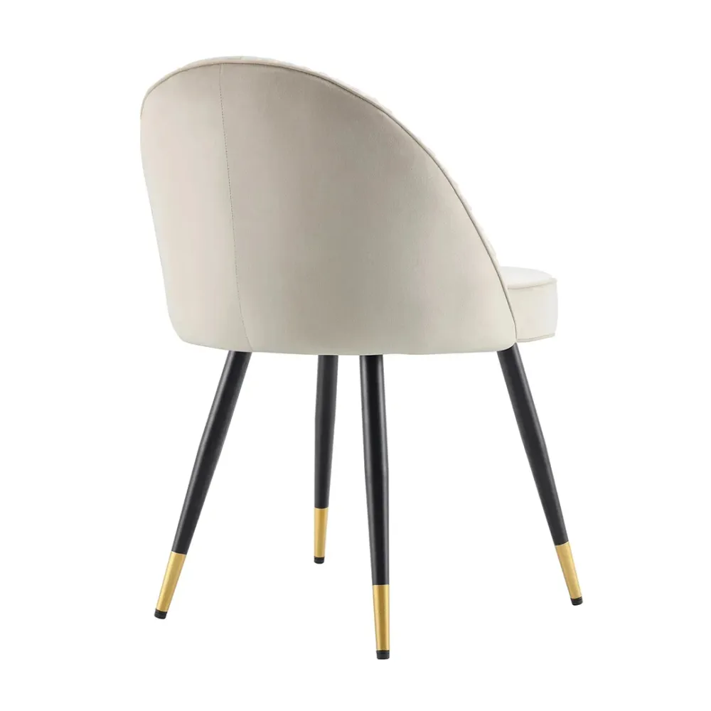 Champange Velvet Accent Chair with Upholstery Single