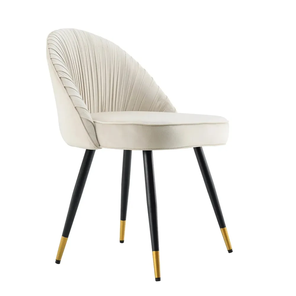 Champange Velvet Accent Chair with Upholstery Single