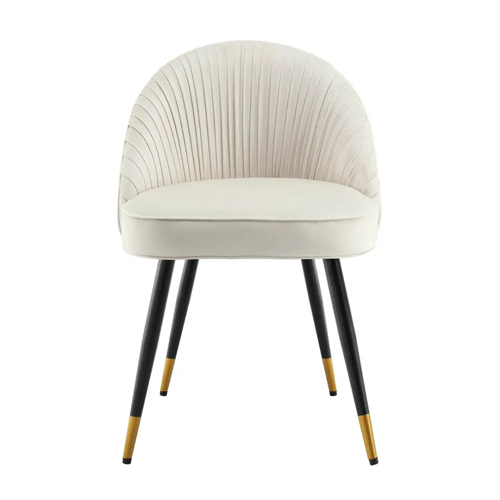 Champange Velvet Accent Chair with Upholstery Single