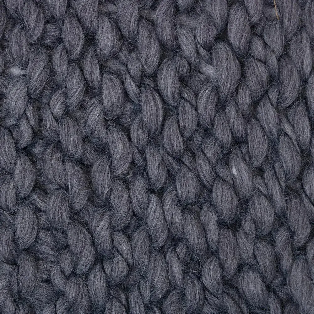 Charcoal Chunky Knitted Acrylic & Woolen Throw