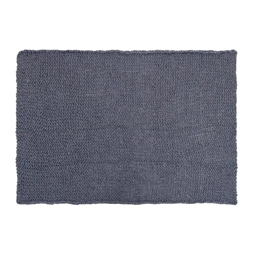 Charcoal Chunky Knitted Acrylic & Woolen Throw