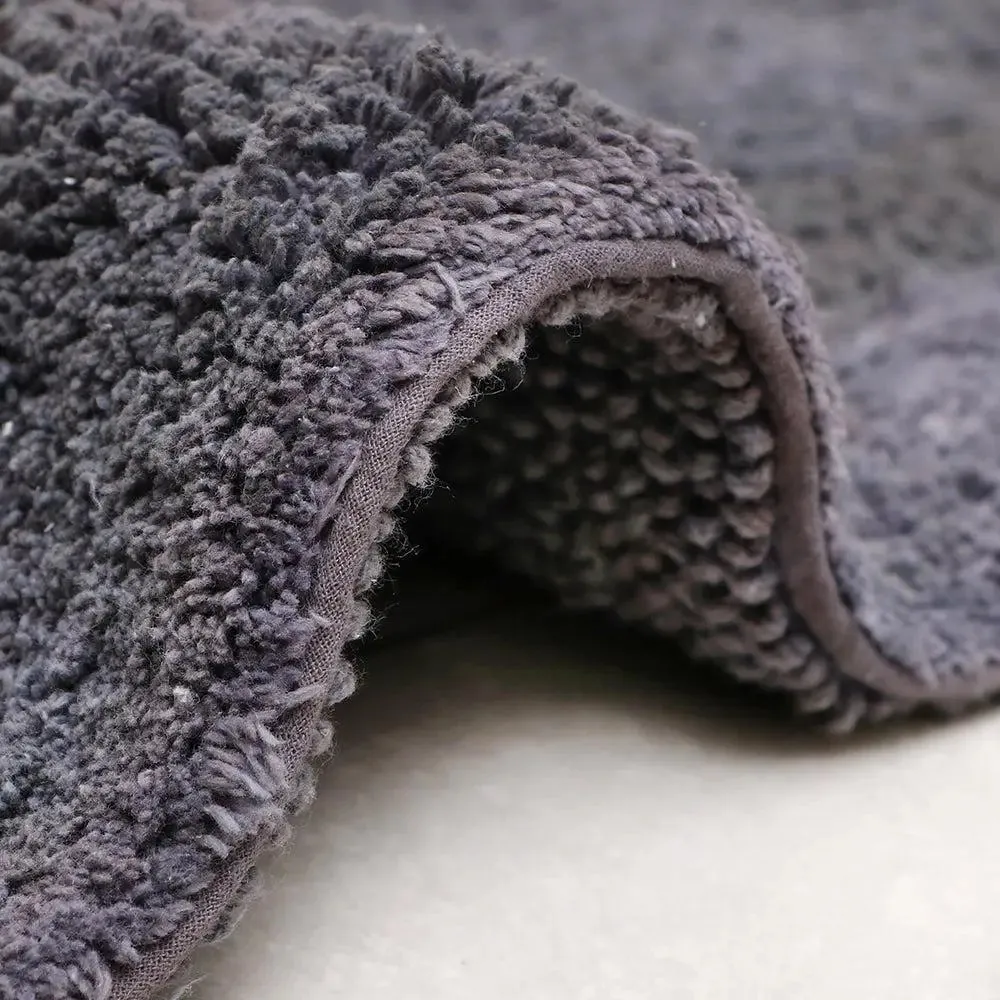 Charcoal Designer Cotton Bath Runner (55x150) cm