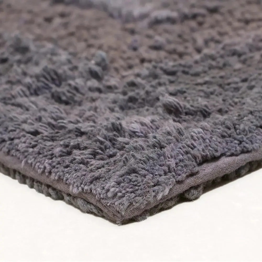 Charcoal Designer Cotton Bath Runner (55x150) cm