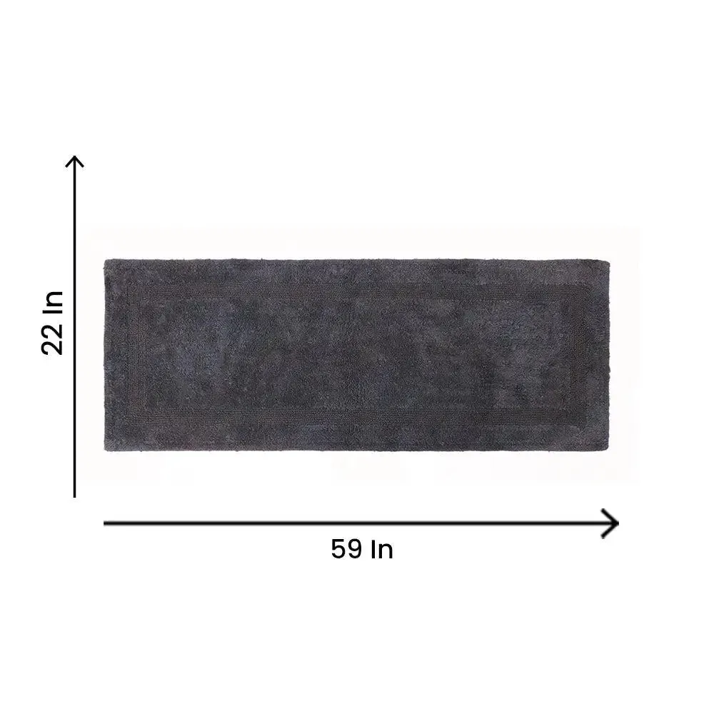 Charcoal Designer Cotton Bath Runner (55x150) cm