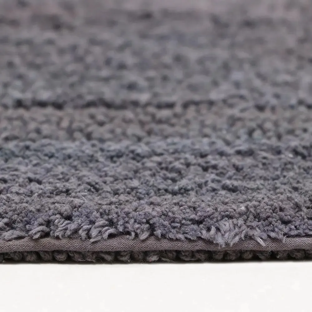 Charcoal Designer Cotton Bath Runner (55x150) cm