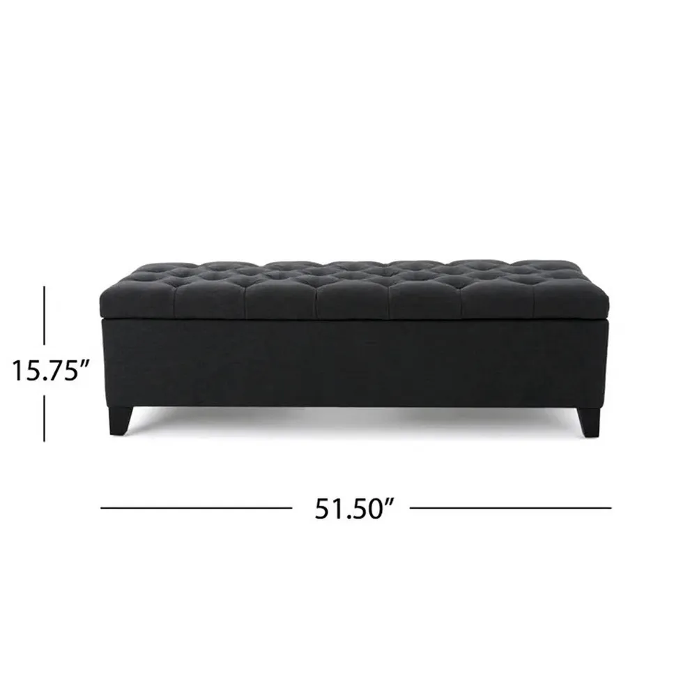 Charcoal Resilient & Super Soft Luxurious Tufted Velvet Flip Top Storage Bench