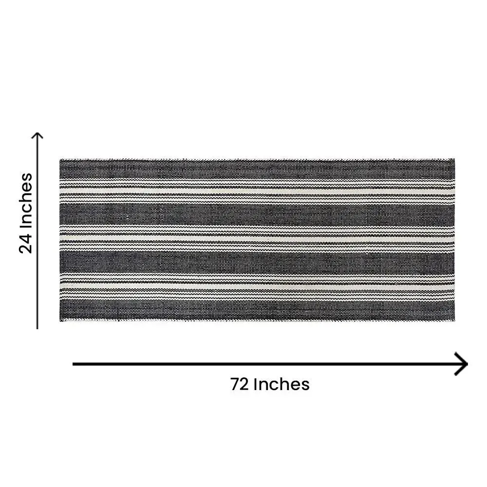 Charcoal Striped Cotton Yogamat