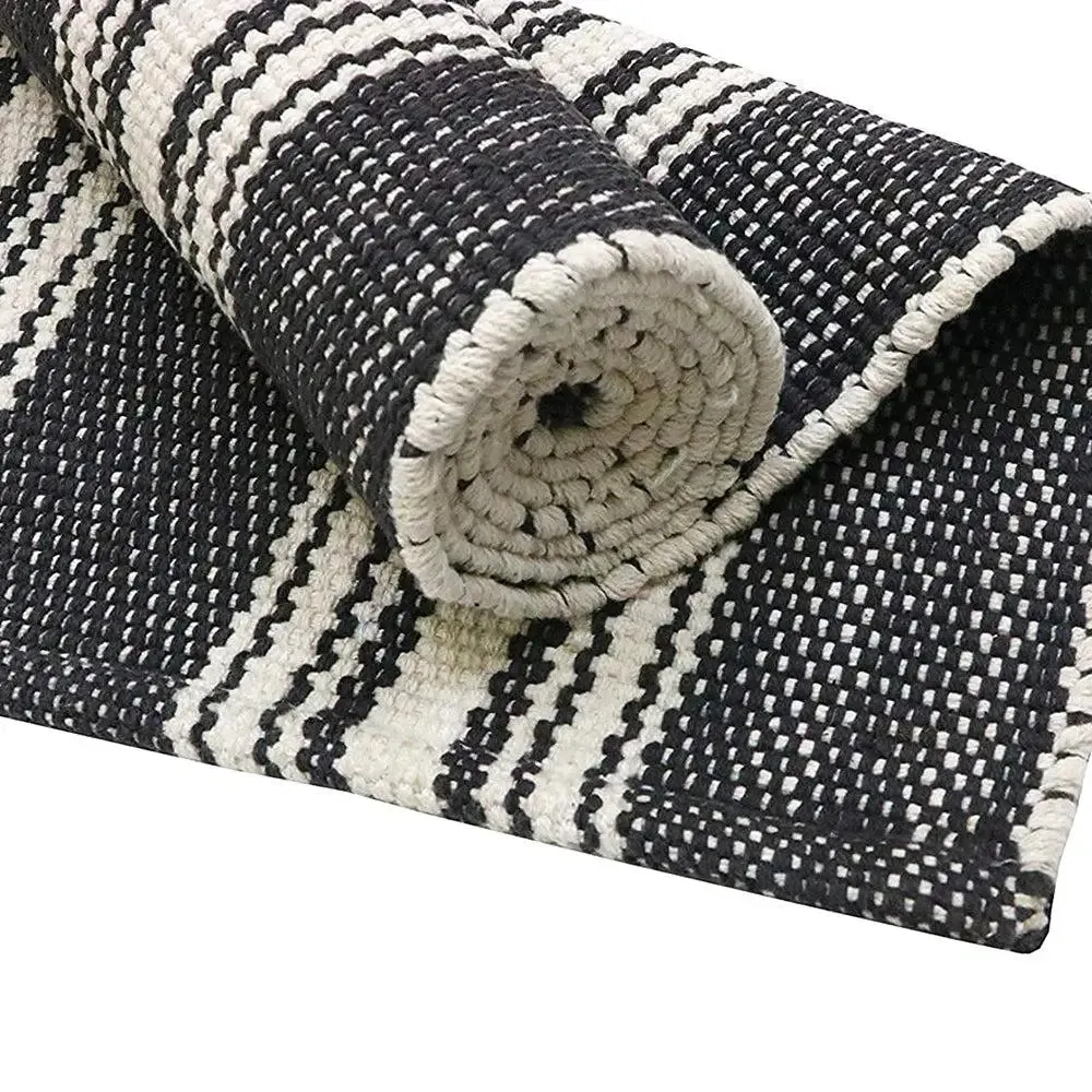 Charcoal Striped Cotton Yogamat