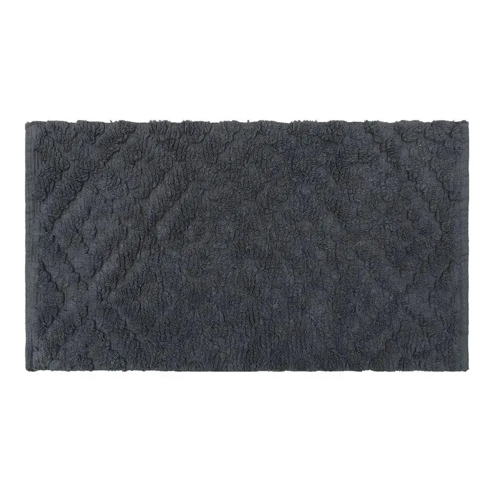 Charcoal Textured Soft Cotton Bathmat (21 x 34) Inches