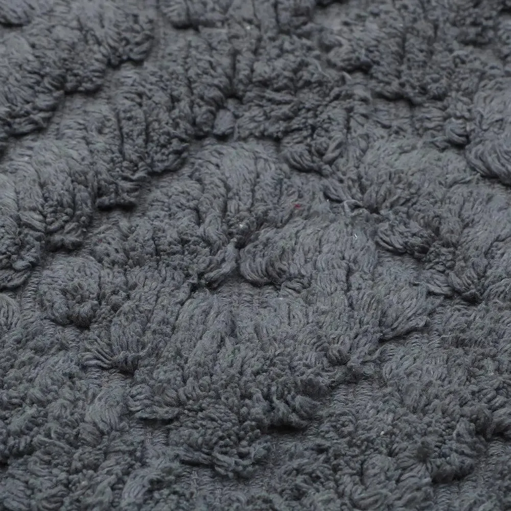 Charcoal Textured Soft Cotton Bathmat (21 x 34) Inches