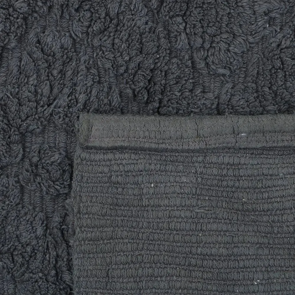 Charcoal Textured Soft Cotton Bathmat (21 x 34) Inches