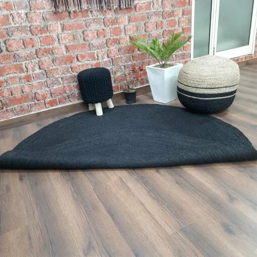 Charcoal Tint Round Jute Rug XS (2*2ft)