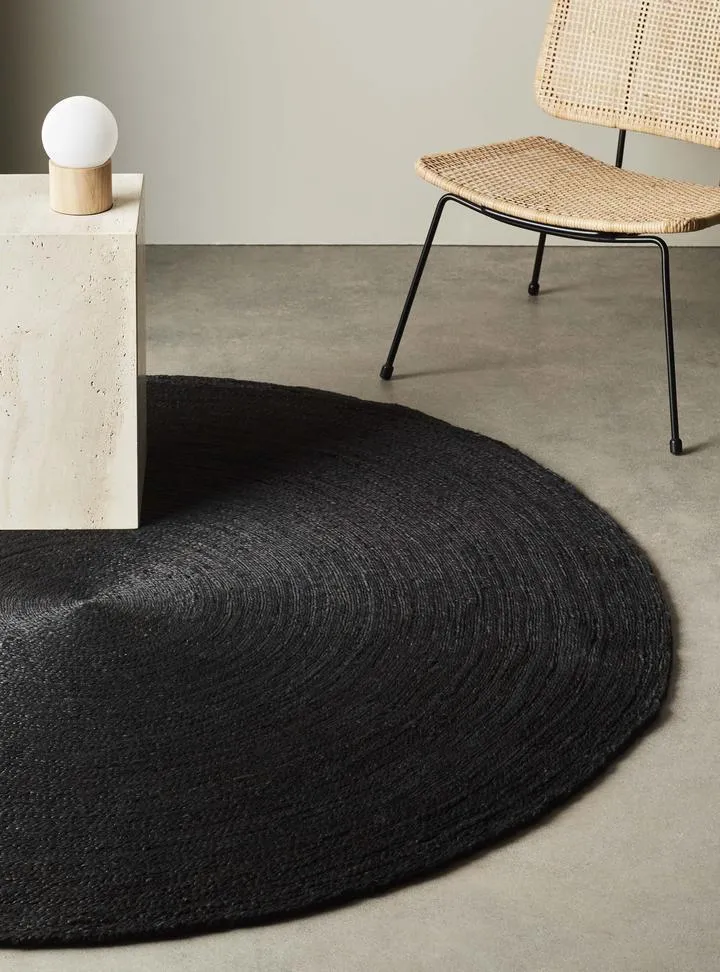 Charcoal Tint Round Jute Rug XS (2*2ft)