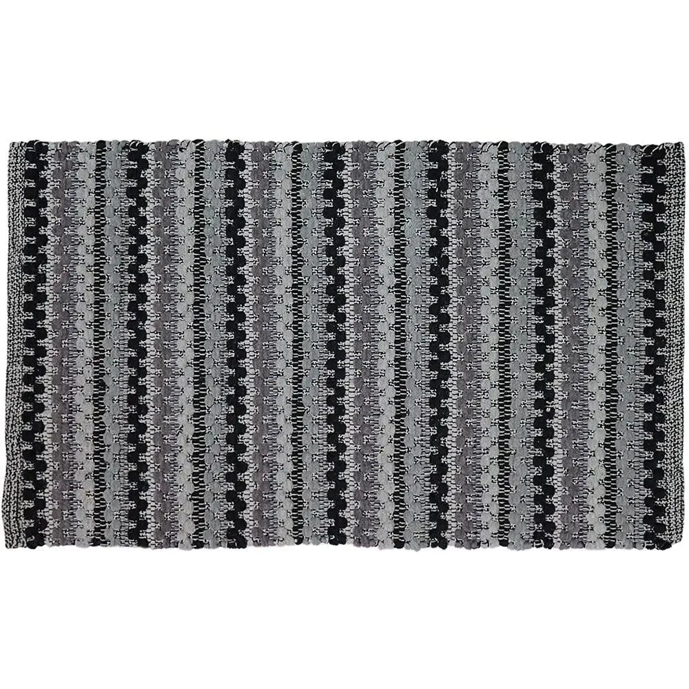 Charcoal Traditional Pattern Handwoven Cotton Area Rug (27 x 45) Inches